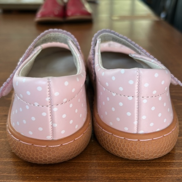Livie & Luca Pink and White Dress Shoes with Ruffle Trim - Picture 5 of 5